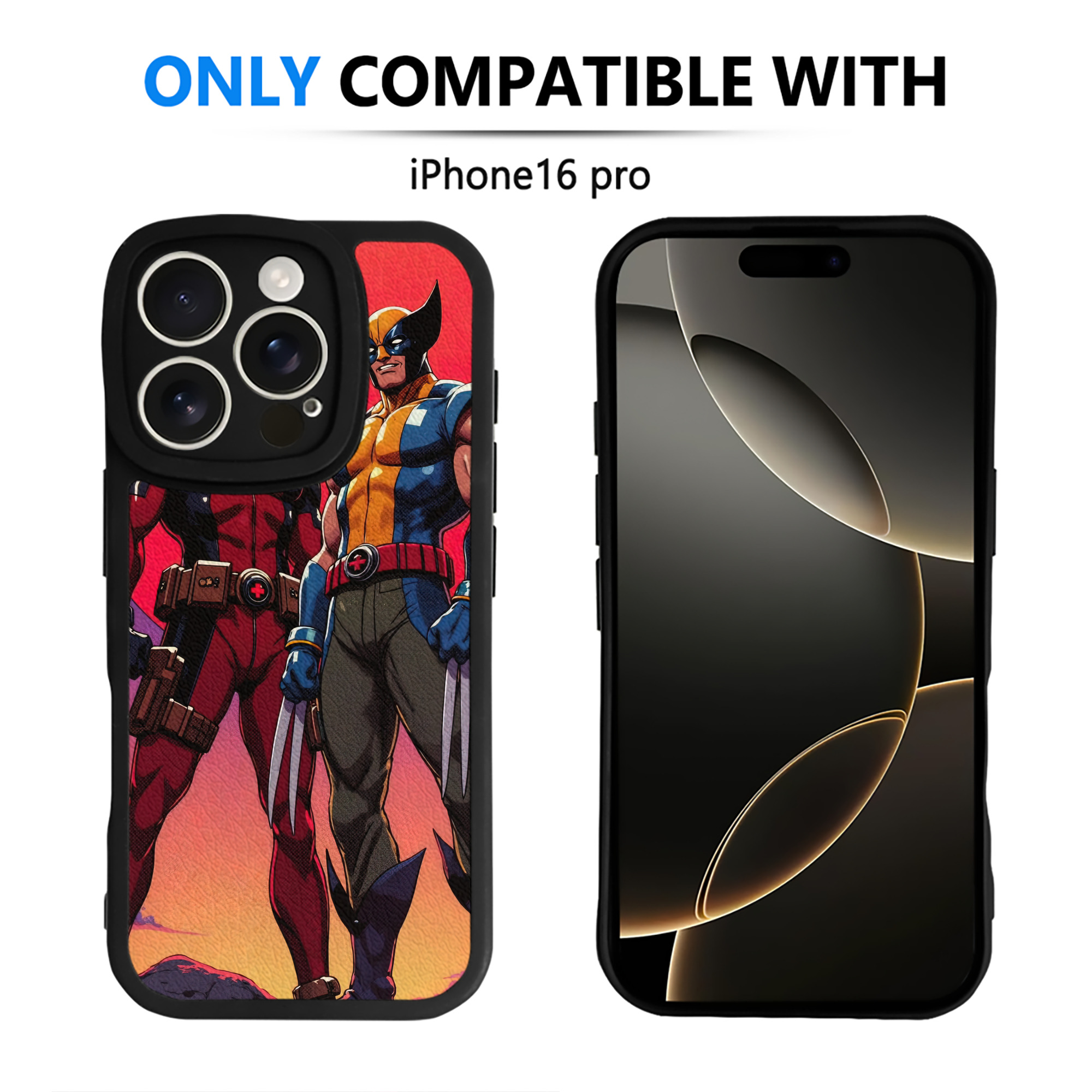 （画像用） Deadpool デッドプール 【iPhone 16シリーズ対応】シリコンスマホケース（レザー調） 材質：シリコン